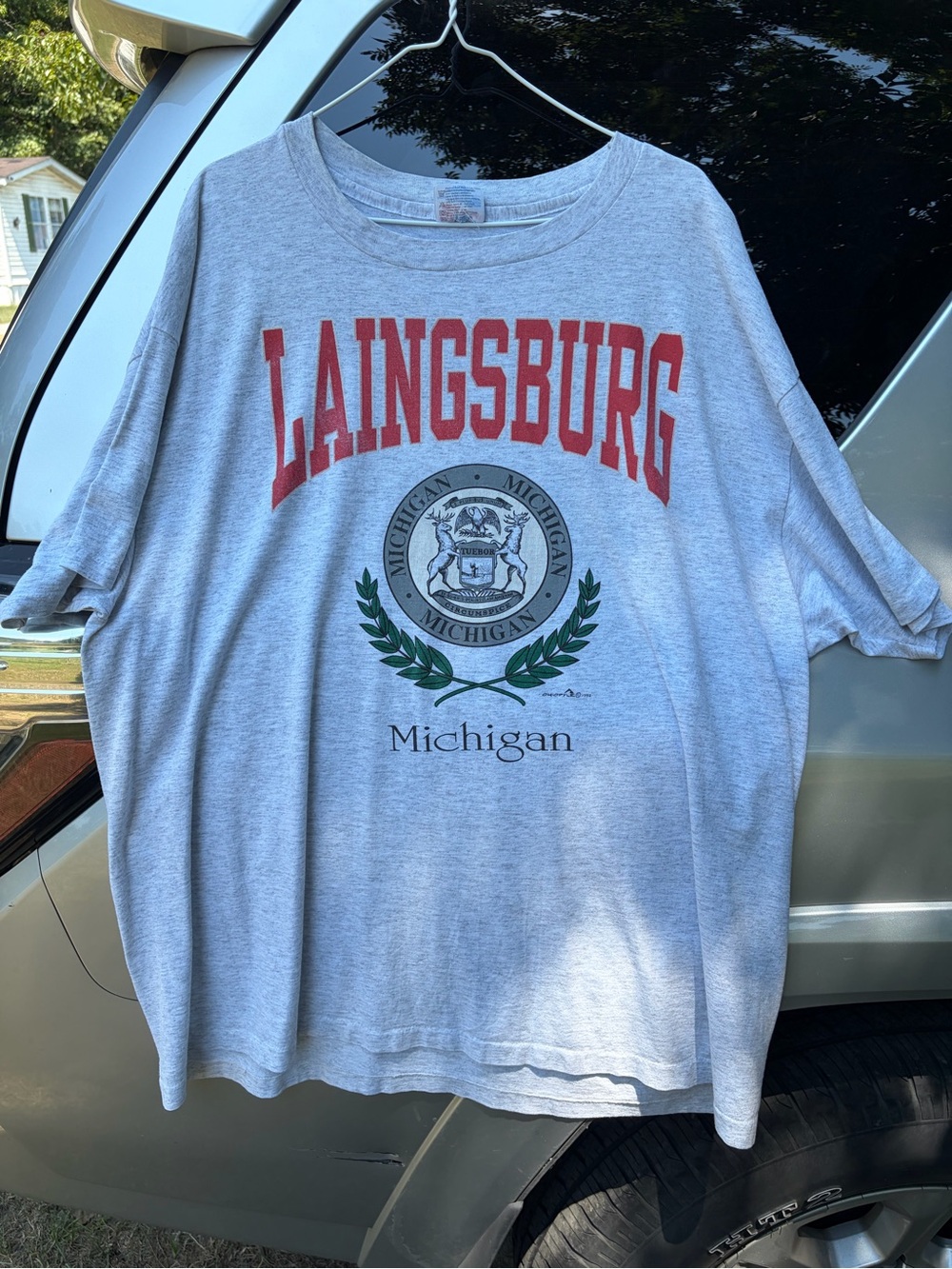 Vintage single stitch Laingsburg Michigan shirt dated 1992